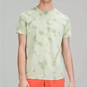 Lululemon Fundamental Tee In New Tide Shibori Arctic Mint Green Tie Dye